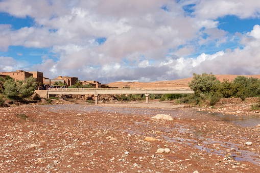 Asif Ounila river near kasbah Ait ben Haddou in Morocco.