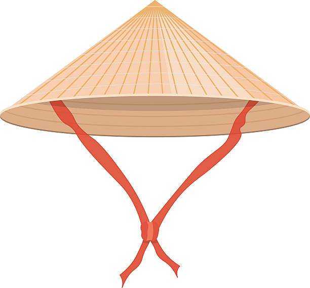 中国の円錐麦わら帽子ベクトルイラストレーション白の背景に隔てられた - vietnam hat点のイラスト素材／クリップアート素材／マンガ素材／アイコン素材