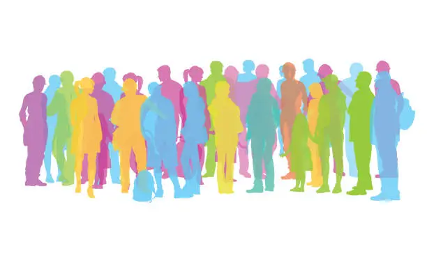 Vector illustration of Popsicle Color Crowd