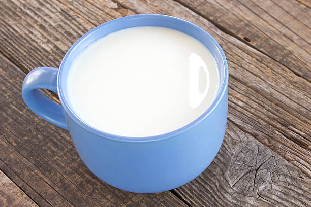 istock Cup of milk on wooden background 542800056