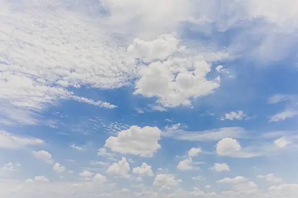 Beautiful clouds in the clear blue tropical sky for background use