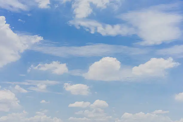 Beautiful clouds in the clear blue sky for background use