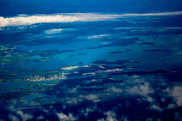istock Aerial view of scandinavian landscape 542802928