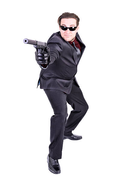 istock Elegant gangster ready to shoot 542803472
