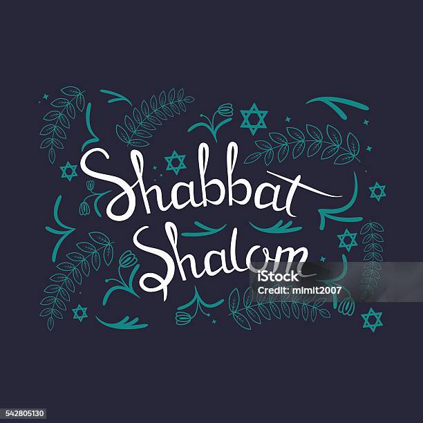Sabbath Lettering Hand Written Lettering With Text Shabbat Shalom Stock Illustration ...