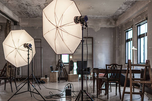 Photo studio A view of a Japanese photo studio. stage set photos stock pictures, royalty-free photos & images