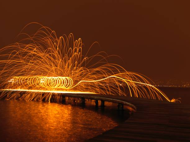 istock Steel Wool spinning at the beach 542805910
