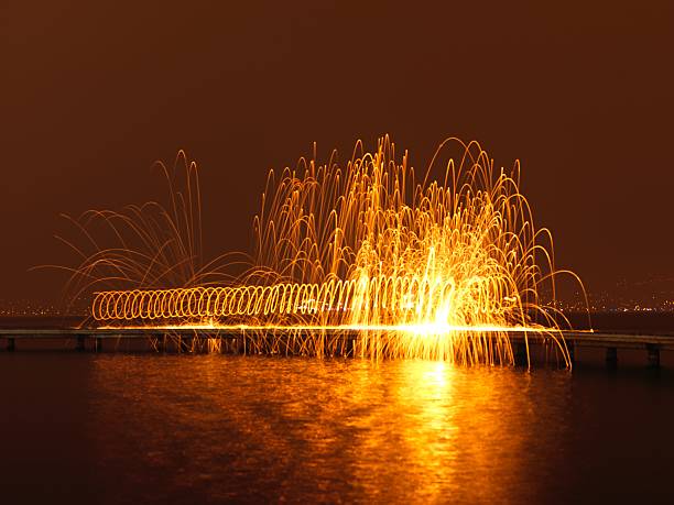 istock Steel Wool spinning at the beach 542806062