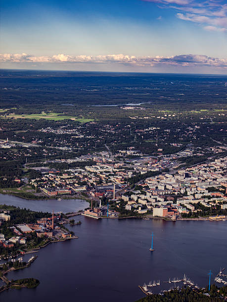 istock Aerial view of scandinavian landscape 542806828