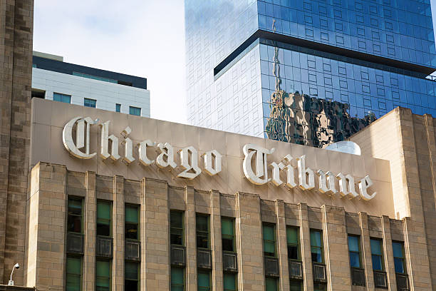 Building of Chicago Tribune stock photo