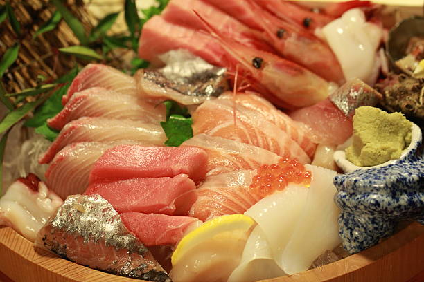 istock Close up of a cool colorful sushi bold (sashimi set) 542808444