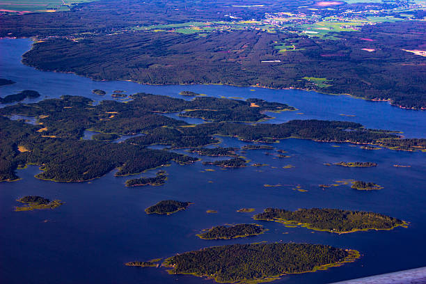 istock Aerial view of scandinavian landscape 542809524