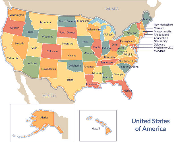 istock Political map of USA with states 542809784