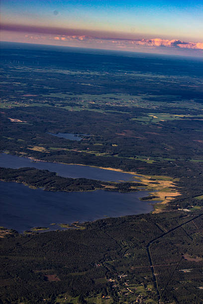 istock Aerial view of scandinavian landscape 542809800