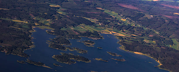 istock Aerial view of scandinavian landscape 542809940