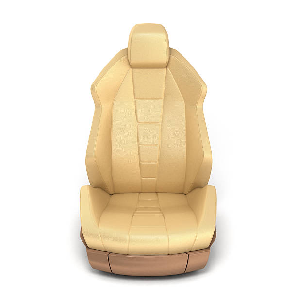 siège auto isolé sur fond blanc 3d - car leather hide seat photos et images de collection