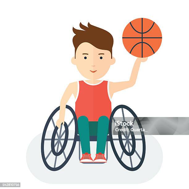 Behinderte Sportler Basketball Stock Vektor Art und mehr Bilder von Illustration - Illustration, Rollstuhl-Basketball, Andersfähigkeiten