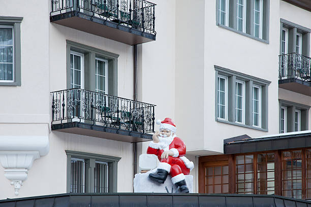 istock Santa Claus on the balcony, in Switzerland 542814294