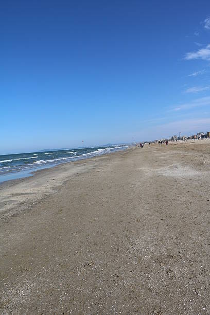 istock Very long sand beach in Rimini, Italy 542816194