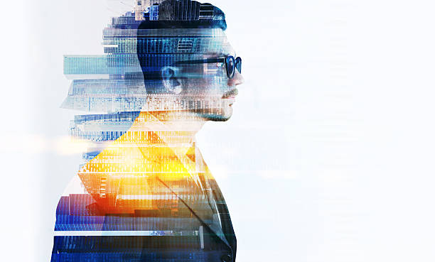 istock Businessman in glasses side 542820288
