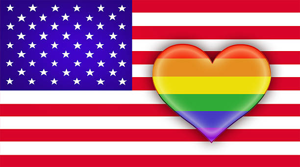 istock Flags of LGBT and the USA 542821386