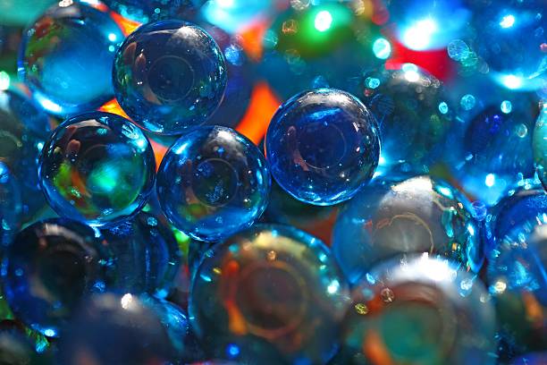 istock Shinning blue glass beads 542823226