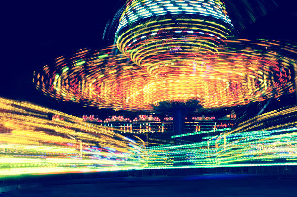 carousel motion blur stock photo