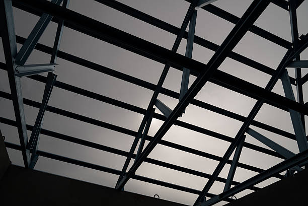 istock Structure of steel roof. 542828466