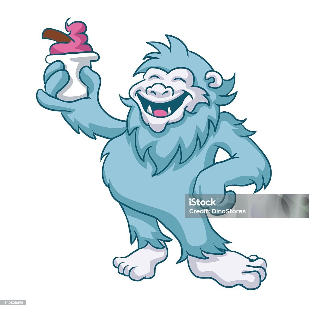 Cartoon Yeti Eating Ice Cream Stock Illustration - Download Image Now - Yeti,  Snowman, Animal - iStock