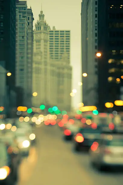 Photo of Defocused and toned Chicago traffic on Michigan Avenue