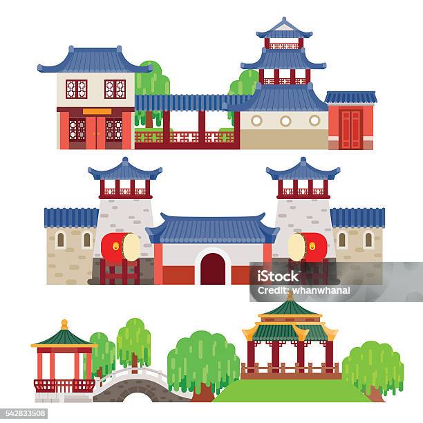 China Building Stock Illustration - Download Image Now - Chinese Culture, Temple - Building, Architecture