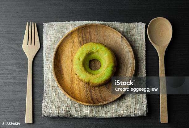 Round Wooden Plate With Sackcloth Wooden Spoon Fork Stock Photo - Download Image Now