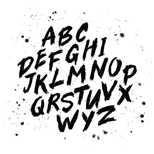 вектор руки drawn алфавит  - painted letters stock illustrations