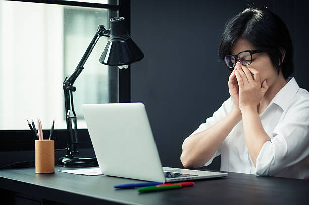 istock Eyeglasses girl be ill. 542836122