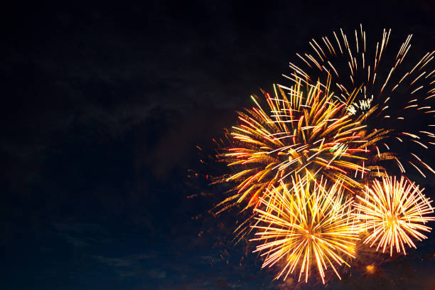 istock Beautiful colorful fireworks on sky. 542926806