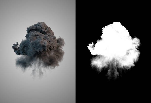 istock Dangerous and dramatic cloud 3d rendering of black smoke after 542927960