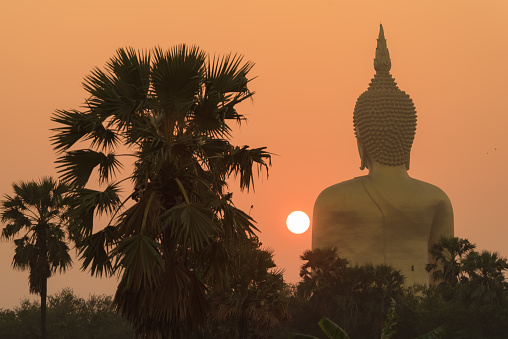 Sunrise and Buddha at Angthong Province, Thailand