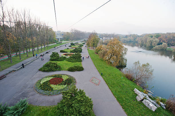 istock Aerial view from cable car of park 542934352