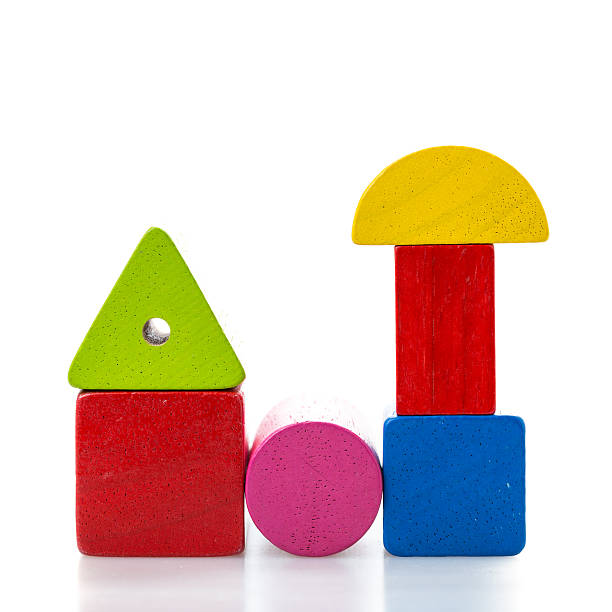 istock toy blocks, multicolor wooden bricks on white background 542934676