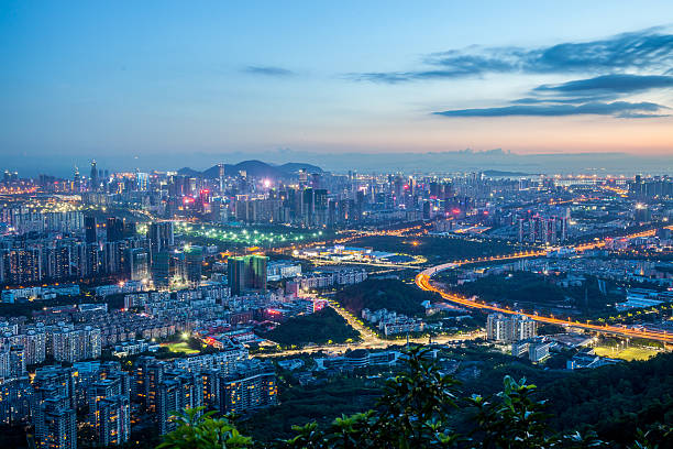 istock night scene of shenzhen 542936308