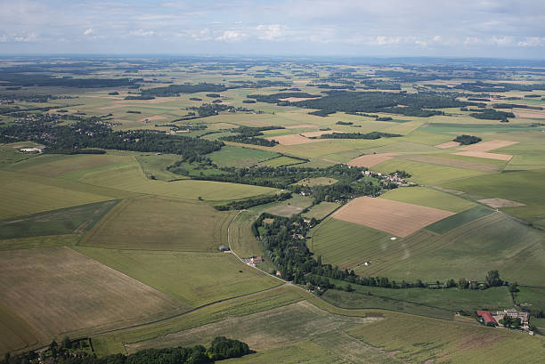 istock Ile de France lanscape from a small plane window. 542937874