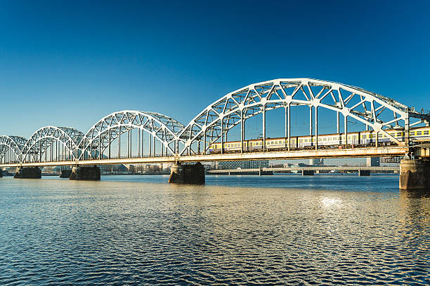 istock Railway Bridge over Daugava River in Riga, Latvia 542937974