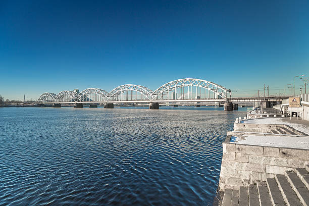 istock Railway Bridge over Daugava River in Riga, Latvia 542938138