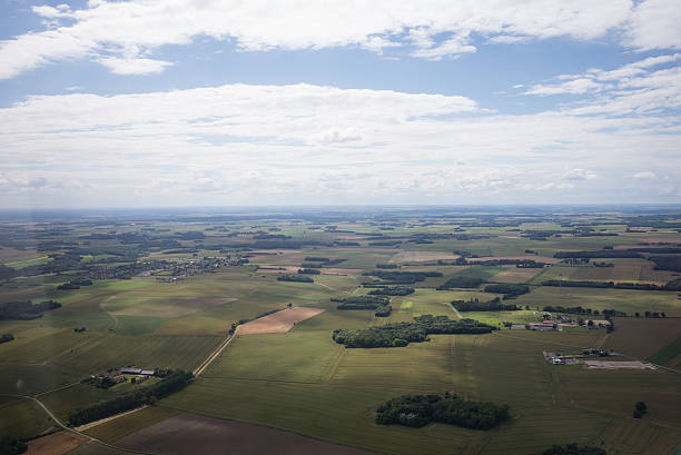 istock Ile de France lanscape from a small plane window. 542938438
