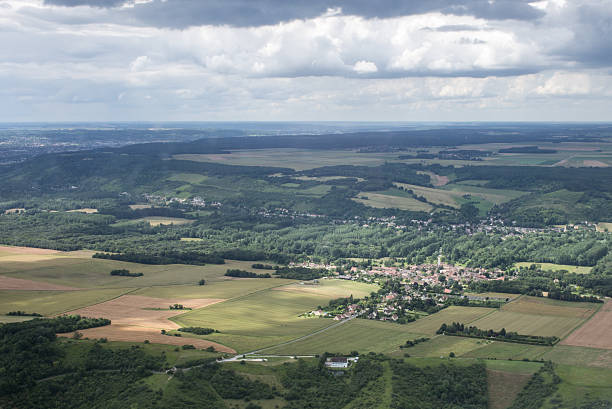 istock Ile de France lanscape from a small plane window. 542938736