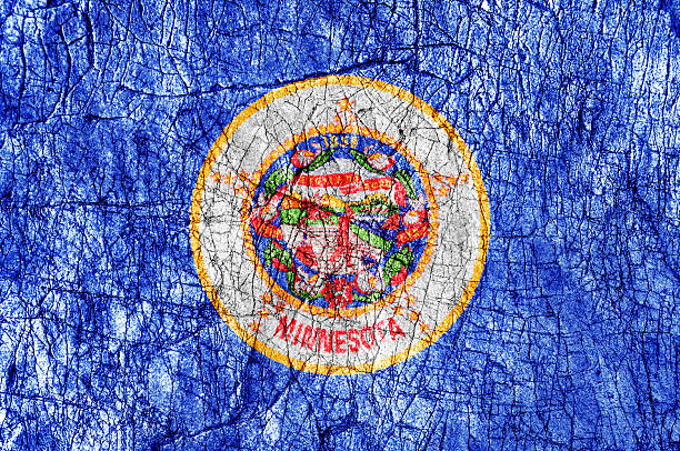 istock Grudge stone painted US Minnesota flag 542939382