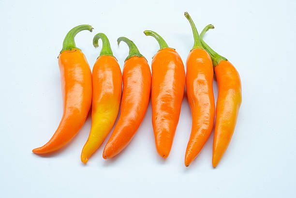 istock Yellow peppers isolated on white background. 542939882