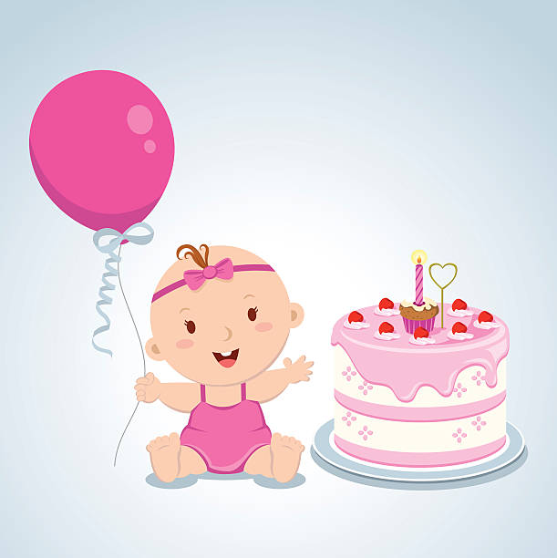 Cartoon Of A 1 Year Old Birthday Cake Illustrations, Royalty-Free Vector  Graphics & Clip Art - iStock