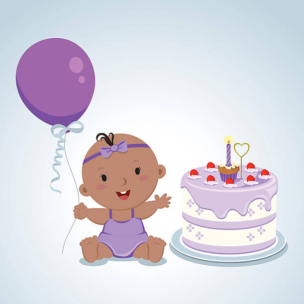 Cartoon Of A 1 Year Old Birthday Cake Illustrations, Royalty-Free Vector  Graphics & Clip Art - iStock