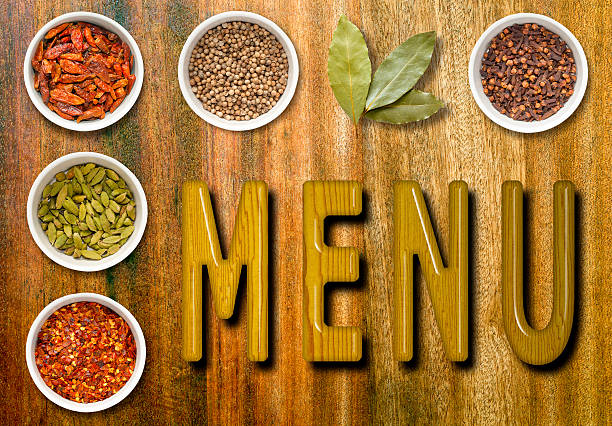 istock Menu Message With Spices on a Wooden Board 542940450